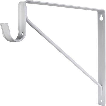 HARDWARE RESOURCES White Shelf Bracket with Rod Support for 1-5/16" Round Closet Rods 1516WH